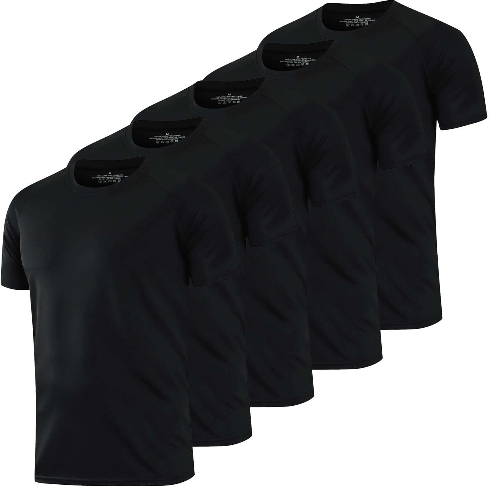 HovSiyla 1/5 Pack Running Shirts Men Sport Tops Dry Fit Gym Wicking Athletic T Shirts Breathable Cool Workout Shirts