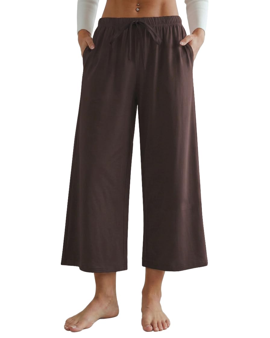 Women's Wide Leg Lounge Pants with Pockets 22/30 Inseam