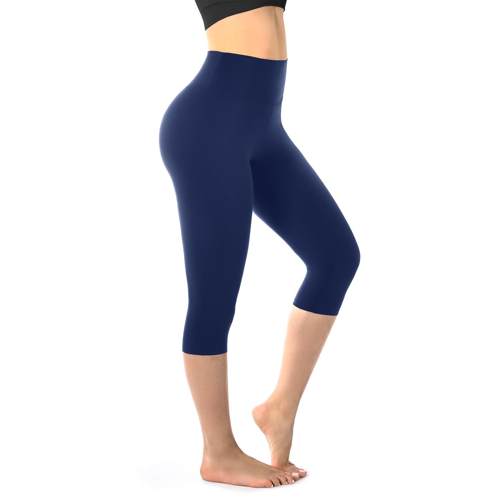 Walifrey Capri Leggings for Women, Buttery Soft High Waisted Leggings for Gym Yoga Workout