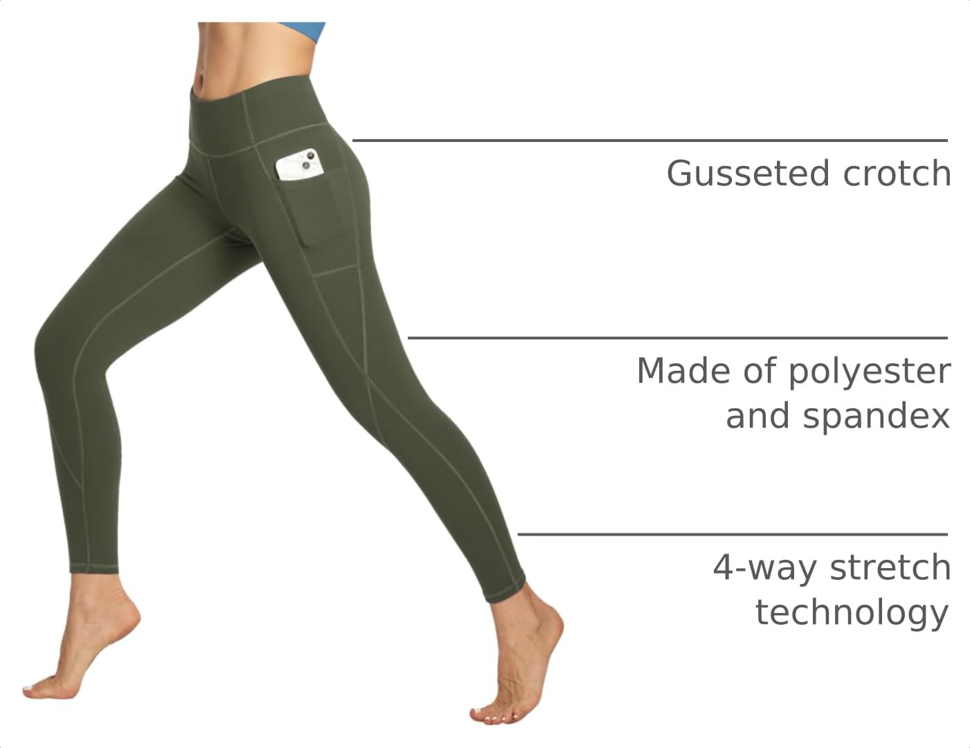 Heathyoga Leggings with Pockets for Women Tummy Control High Waisted Yoga Pants Women Compression Workout Leggings