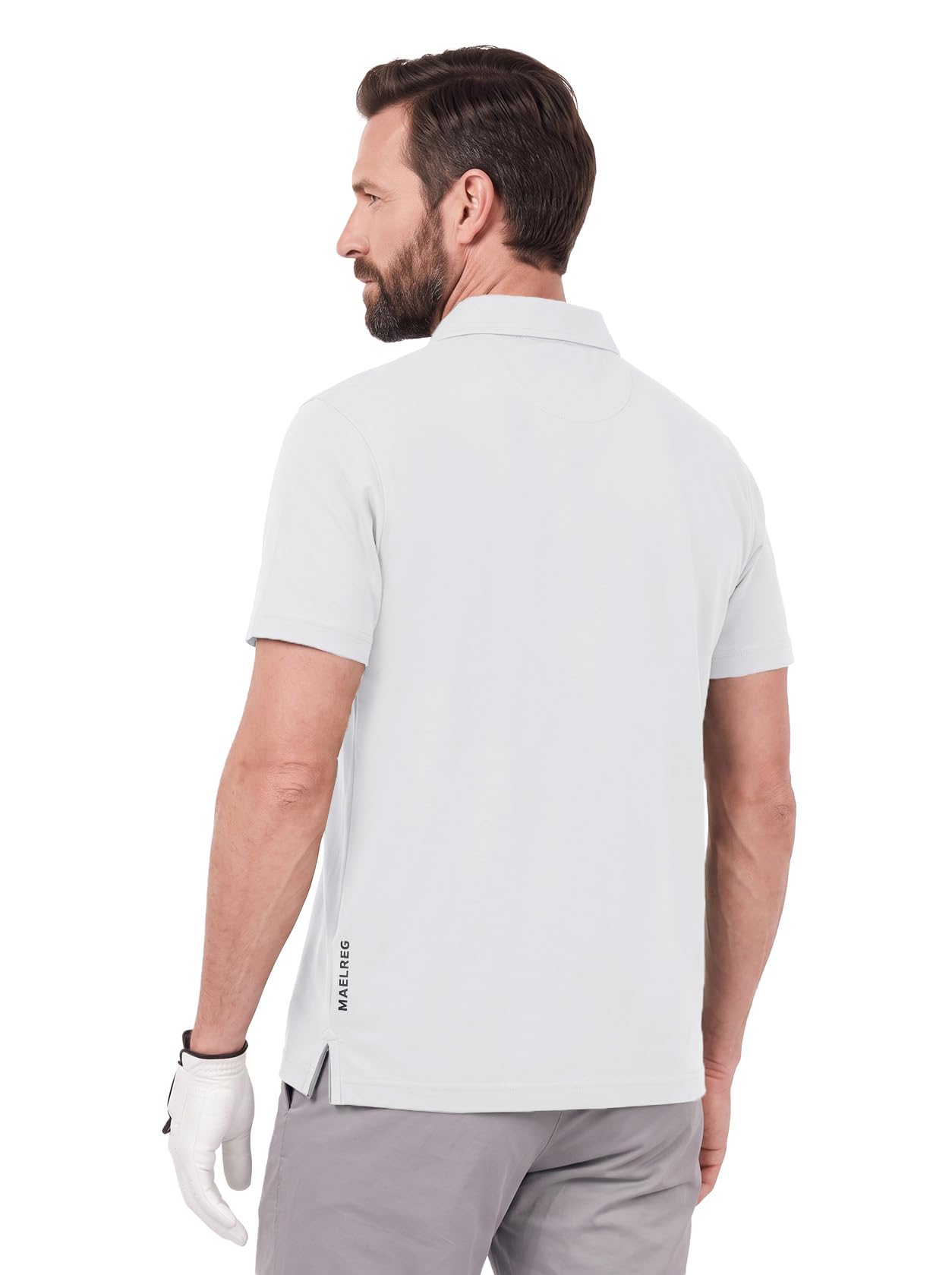 M MAELREG Mens Golf Shirt Short Sleeve Moisture Wicking Slim Fit Performance Casual Roma Knit Golf Polo Shirts for Men