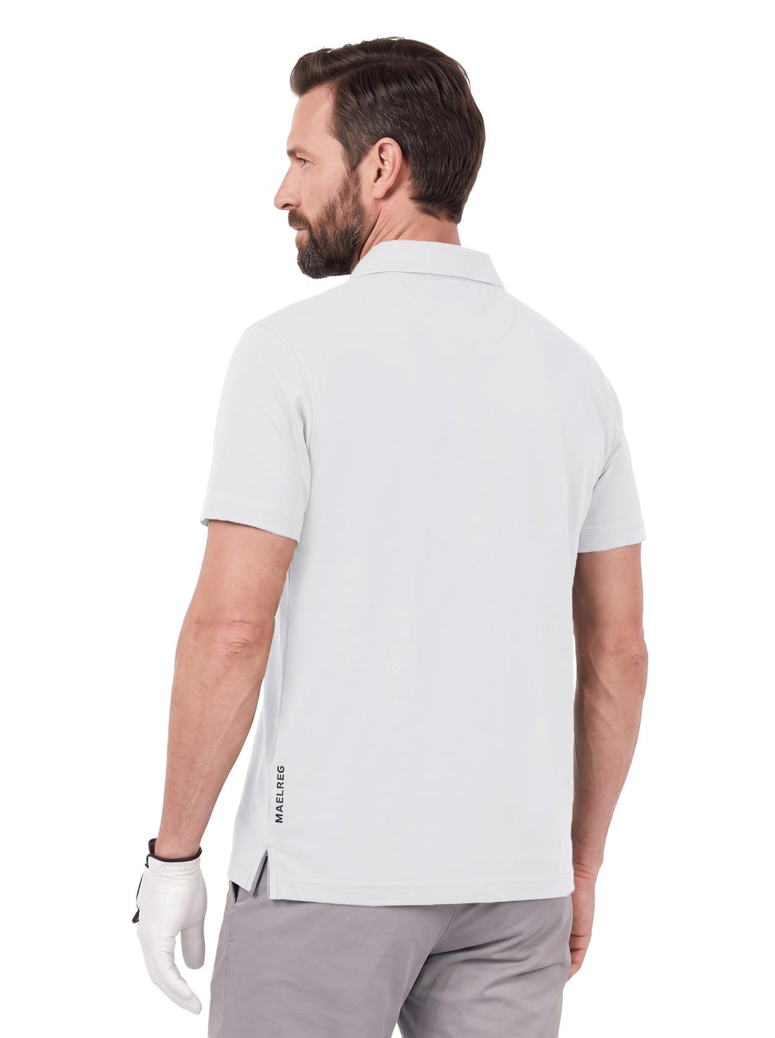 M MAELREG Mens Golf Shirt Short Sleeve Moisture Wicking Slim Fit Performance Casual Roma Knit Golf Polo Shirts for Men