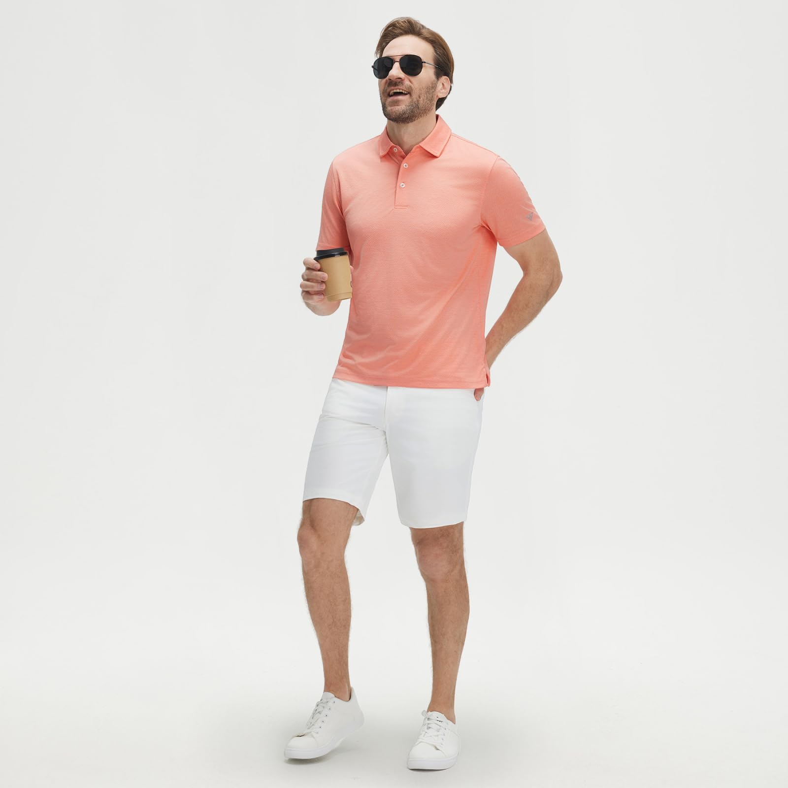 M MAELREG Men‘s Golf Shirts Short Sleeve Ultra-Light Soft Performance Quick Dry Athletic with UPF 30+ Polo Shirts for Men