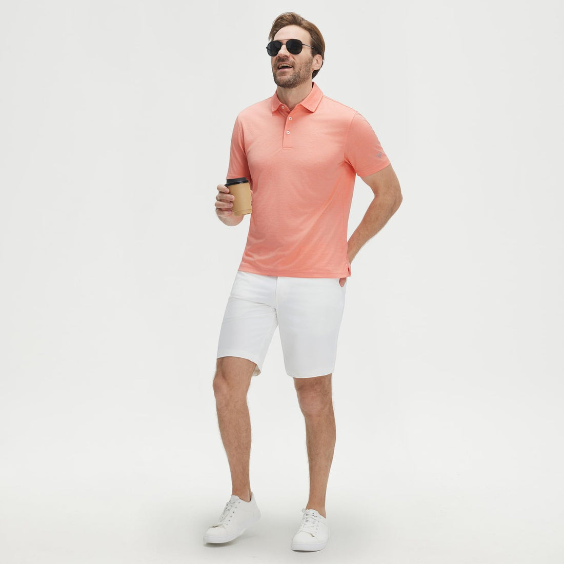 M MAELREG Men‘s Golf Shirts Short Sleeve Ultra-Light Soft Performance Quick Dry Athletic with UPF 30+ Polo Shirts for Men