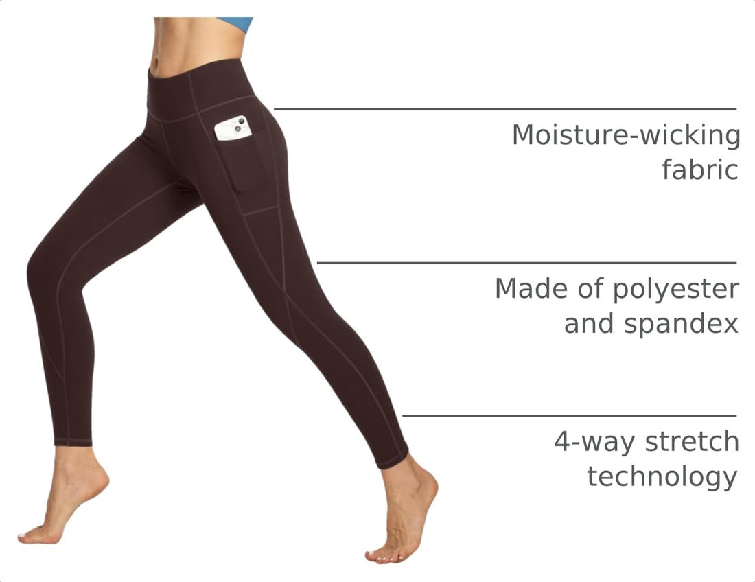 Heathyoga Leggings with Pockets for Women Tummy Control High Waisted Yoga Pants Women Compression Workout Leggings