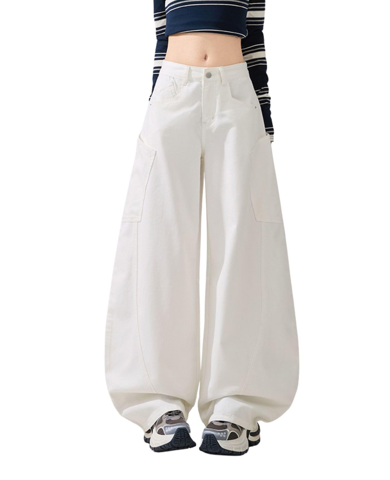 Baggy Jeans for Woman Men High Waisted Barrel Leg Jeans Casual Loose Denim Pants Streetwear Clothes