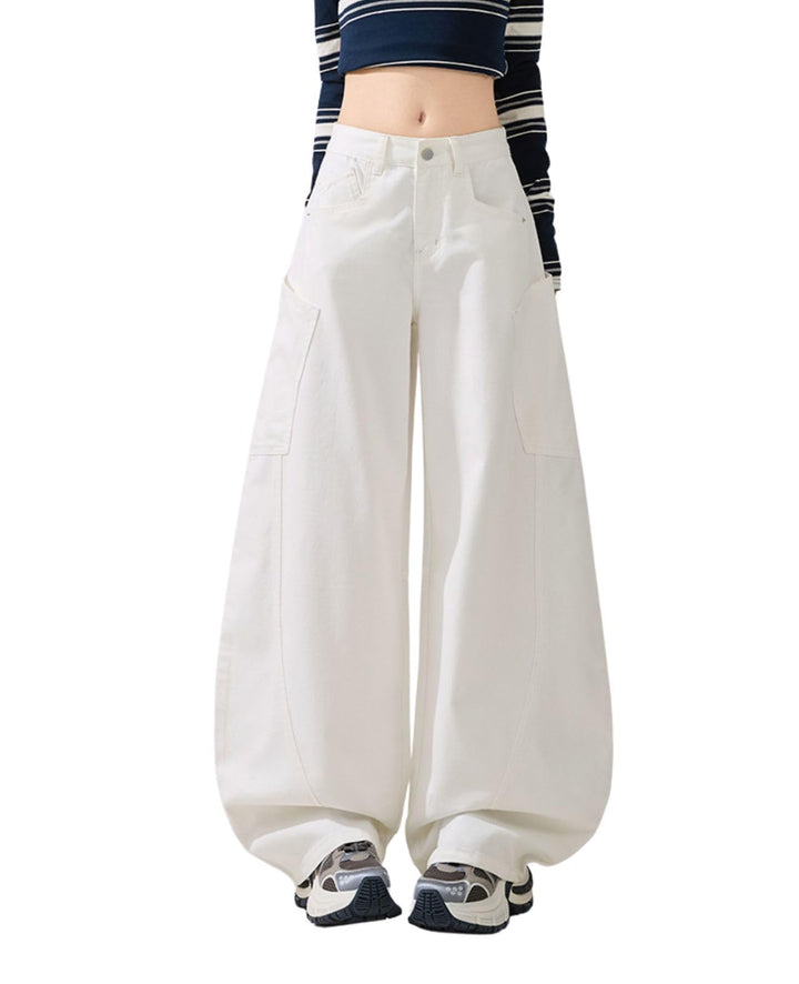 Baggy Jeans for Woman Men High Waisted Barrel Leg Jeans Casual Loose Denim Pants Streetwear Clothes