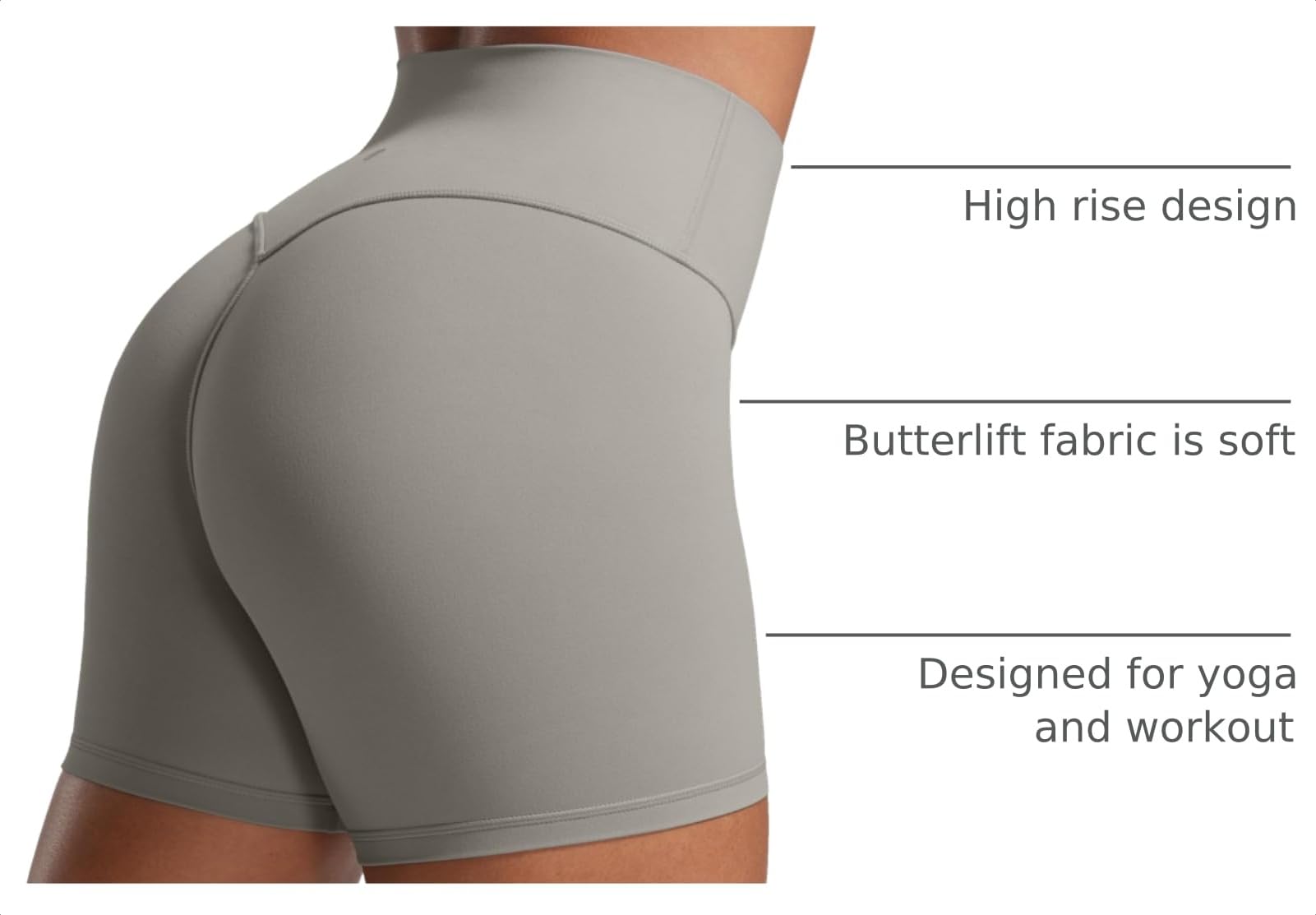 CRZ YOGA Secretsculpt Biker Shorts 4" | Booty Scrunch Butt, Butterlift, Buttery Soft, Moderate Compression, Workout, Pilates, No Front Seam, High Waist, for Women