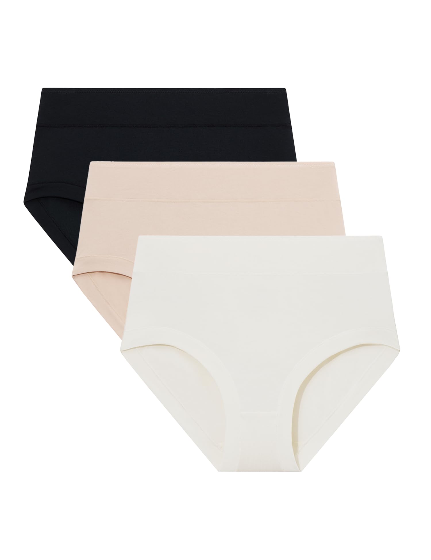 ANLIQI Women's Cotton Modal Ployamide Bikini Panties, Soft Moisture Wicking Hipster Briefs Undies for Ladies Multi-Pack