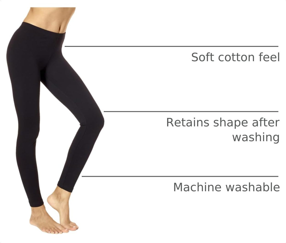 no nonsense Women's Leggings - Soft Cotton Feel, Comfortable & Perfect for Layering, Gentle Elastic Waistband