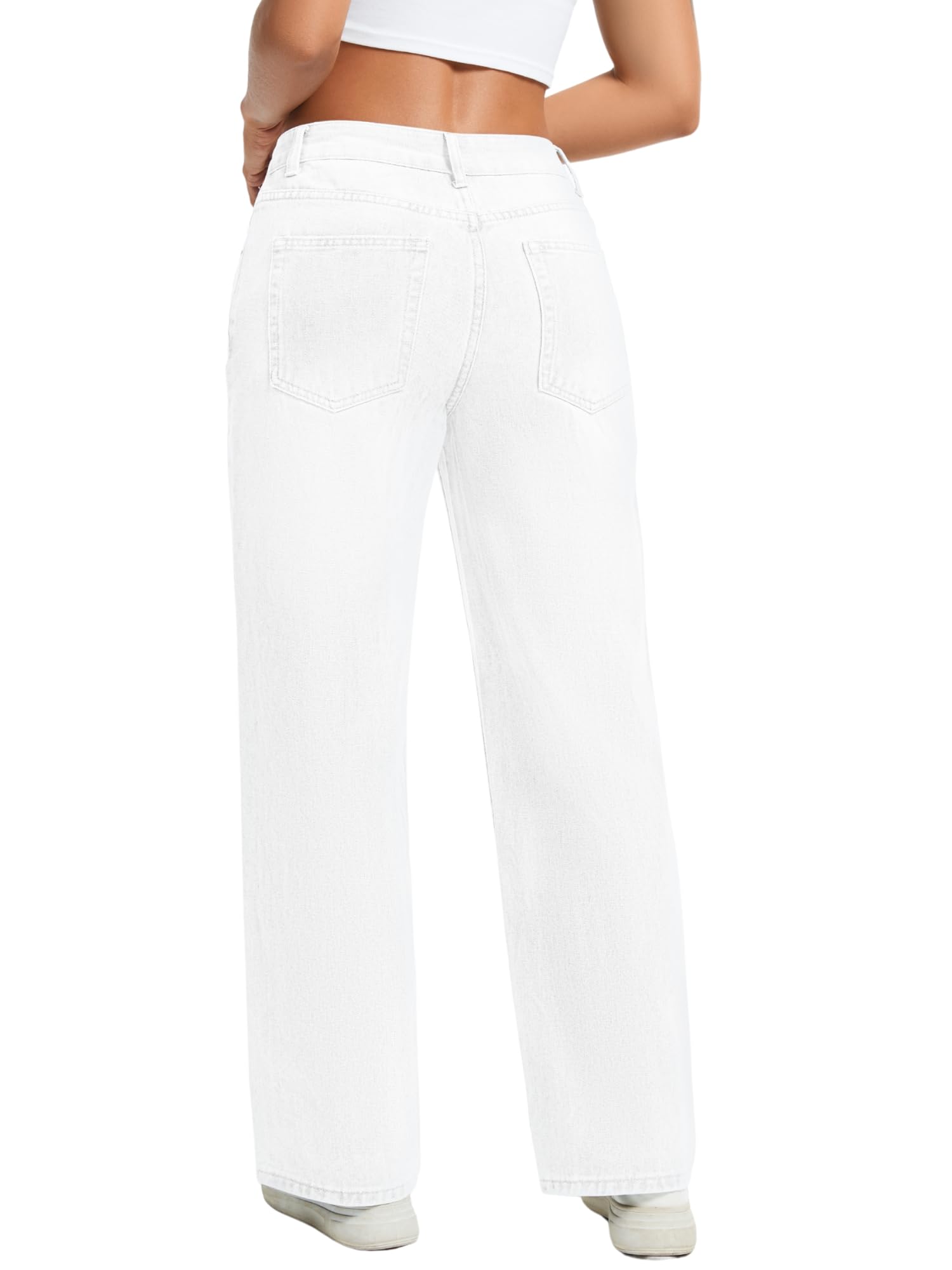 Straight Leg Jeans for Women Mid Waisted Casual Washed Vintage Loose Fit Boyfriend Jeans Denim Pants