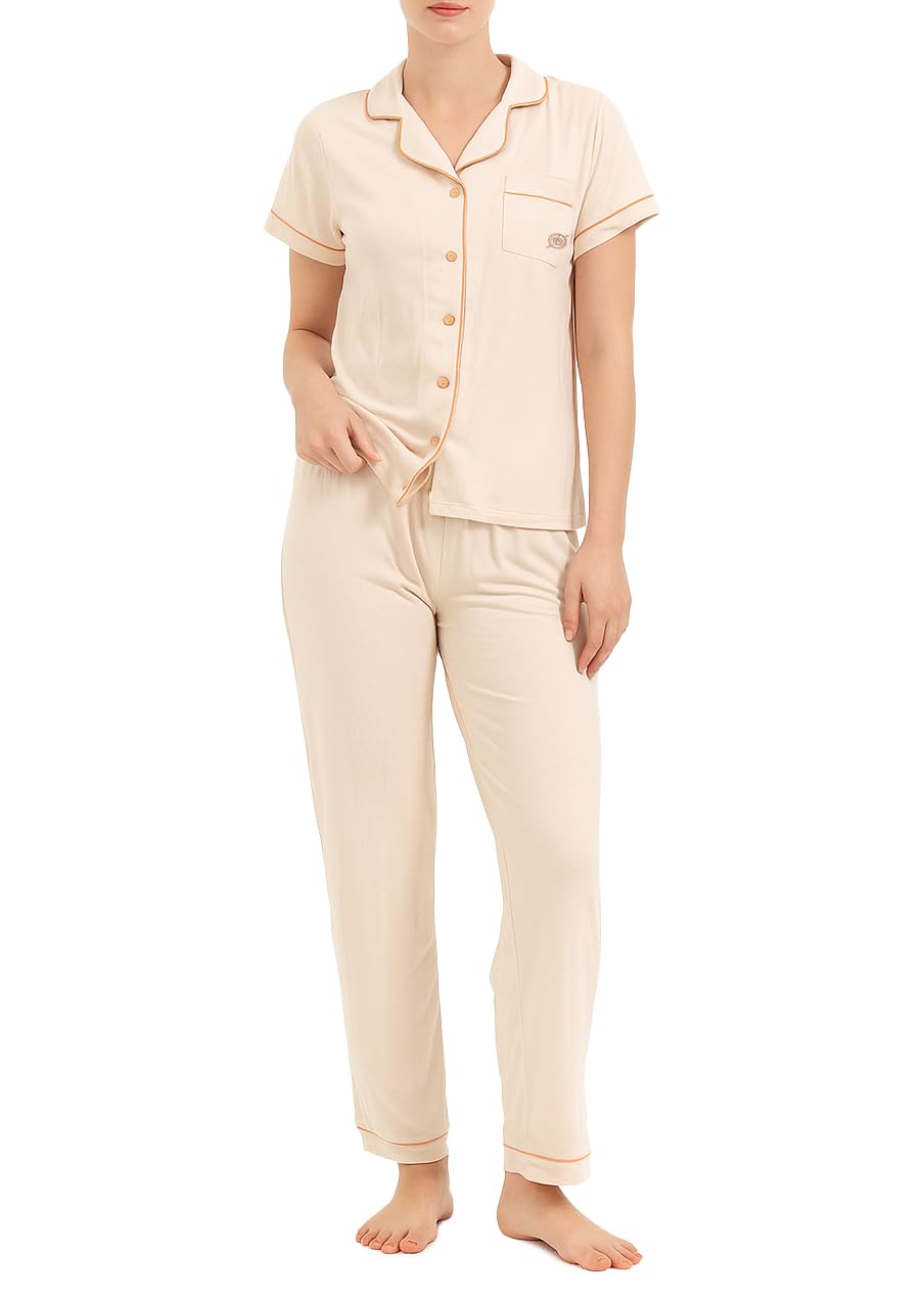 BORN Pajamas for Women Set Button Down
