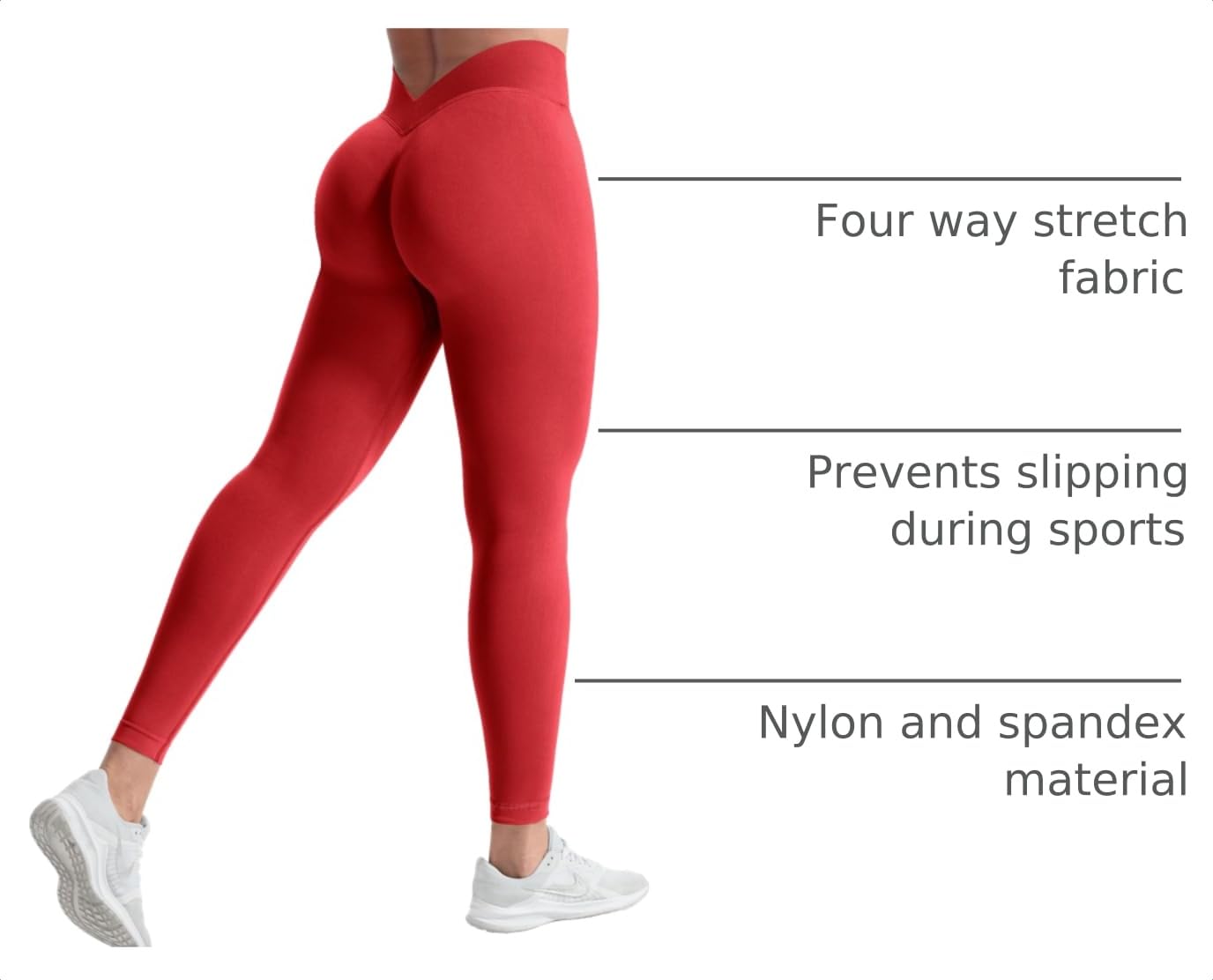 YEOREO CoreFlex Women Scrunch Workout Leggings High Waisted V Back Pants | Seamless, Gym, Yoga, Butt Lifting
