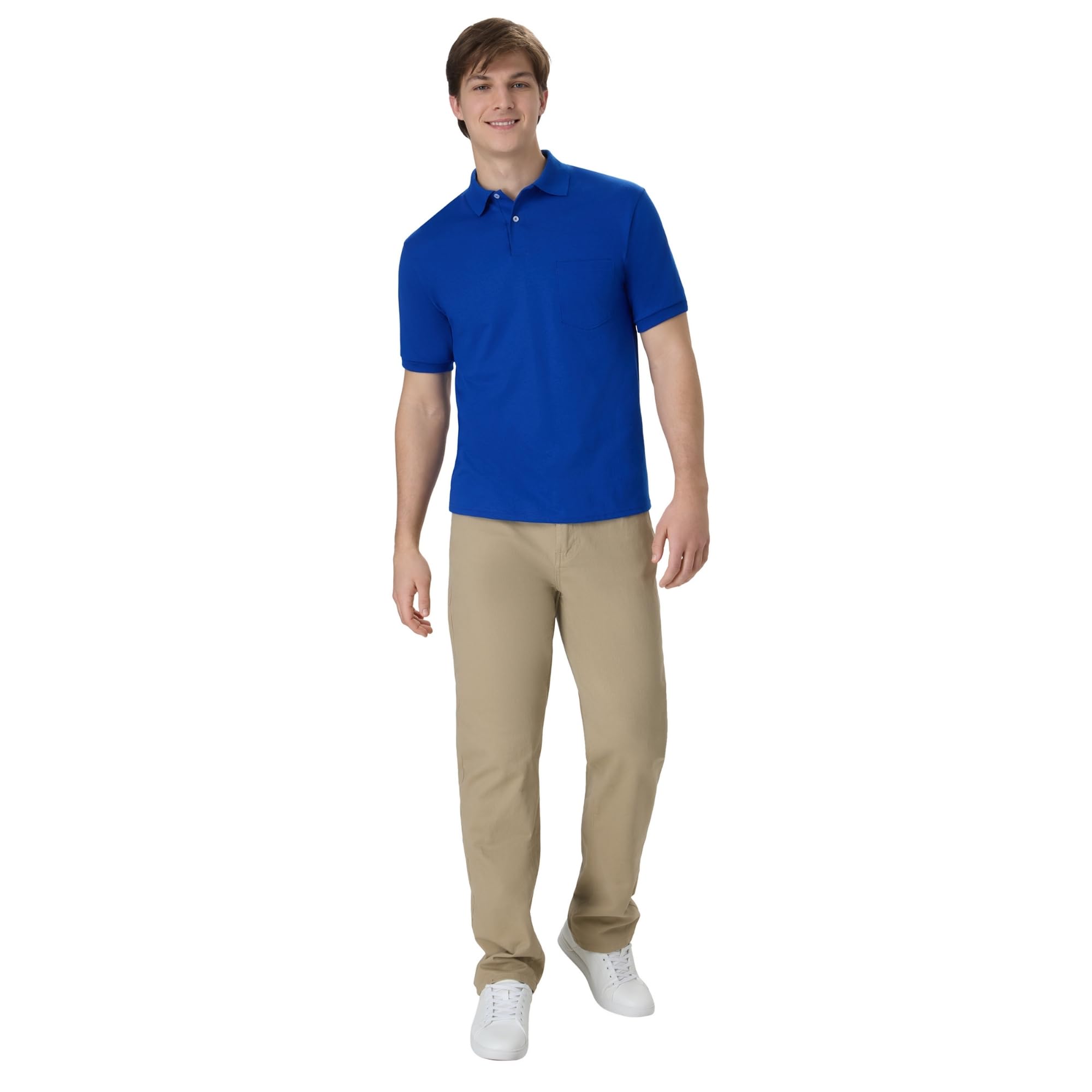 Hanes Men's Short Sleeve Jersey Pocket Polo (Pack of 2)