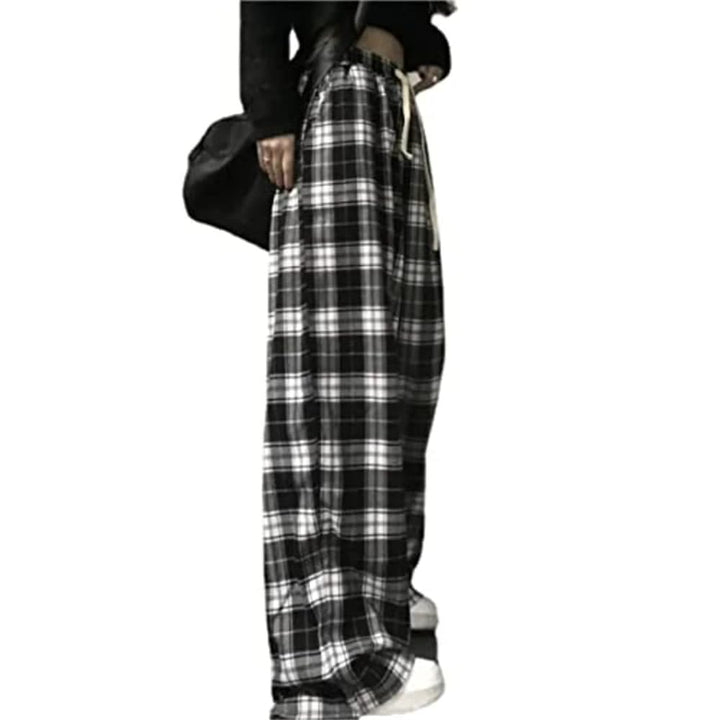 Woman Casual Plaid Y2K Pants Goth Baggy Pants Grunge Alt Clothes