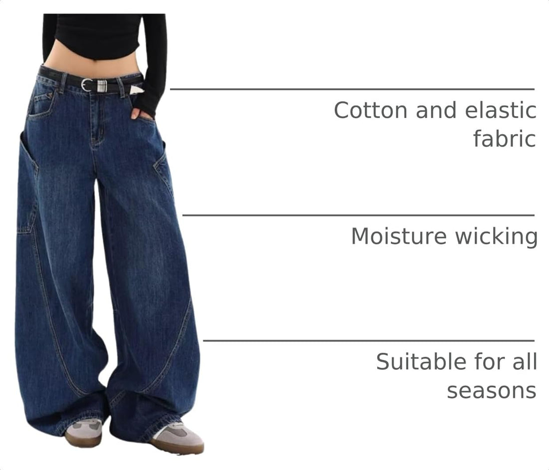 Baggy Jeans for Woman Men High Waisted Barrel Leg Jeans Casual Loose Denim Pants Streetwear Clothes
