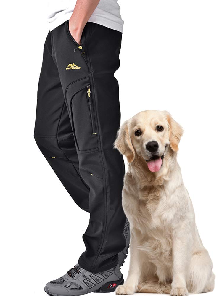 Toomett Men's hiking Snow Pants Skiing Winter Insulated Fleece lined Outdoor Water Repellent camping,walking,fishing