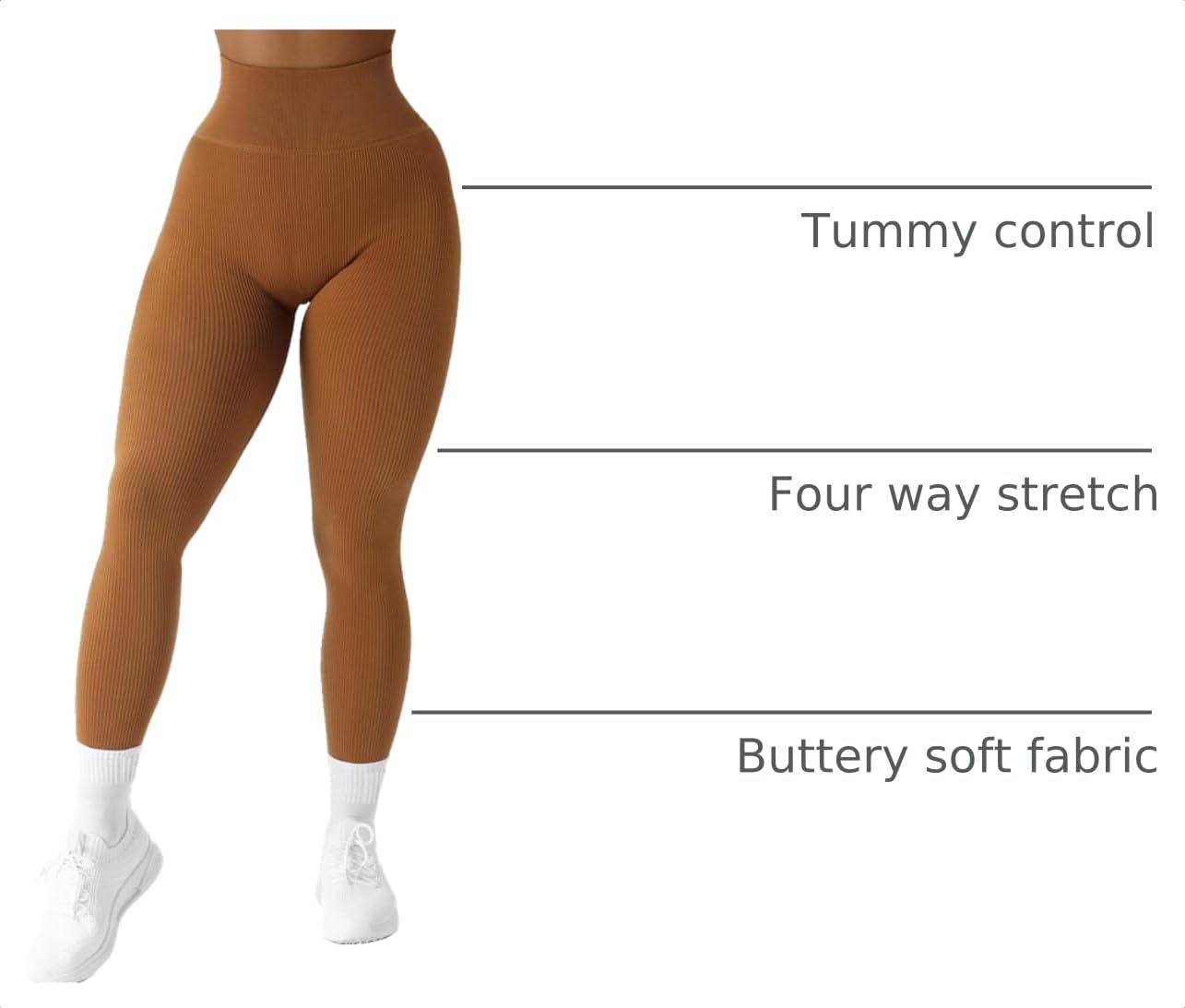 SUUKSESS Women Ribbed Seamless Leggings High Waisted Workout Gym Yoga Pants