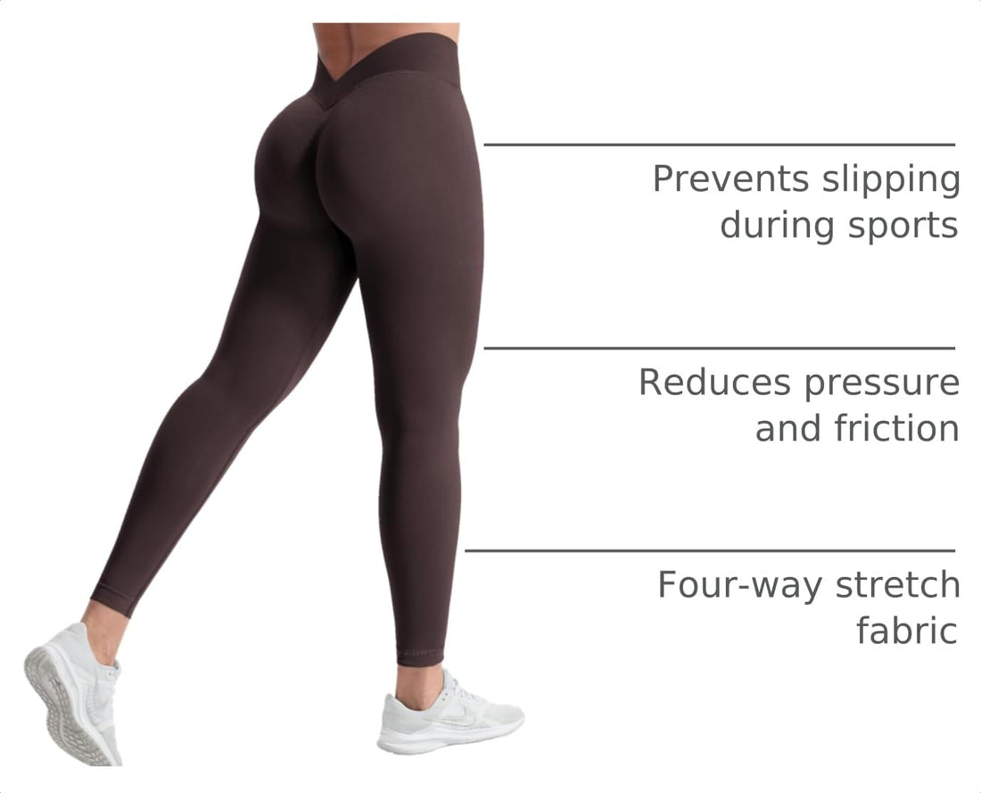 YEOREO CoreFlex Women Scrunch Workout Leggings High Waisted V Back Pants | Seamless, Gym, Yoga, Butt Lifting