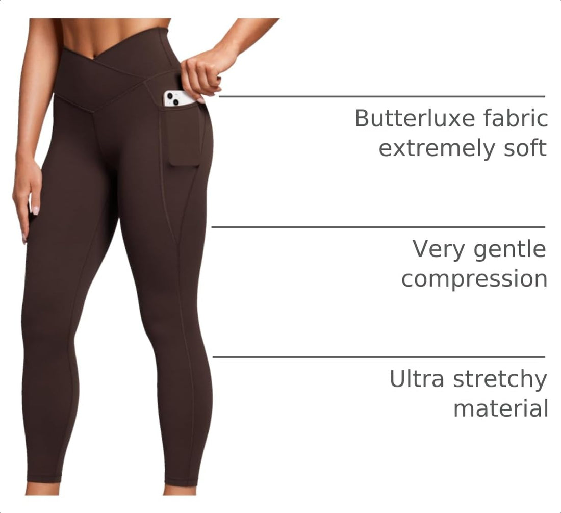 CRZ YOGA Cross Waist Leggings Pockets 25"