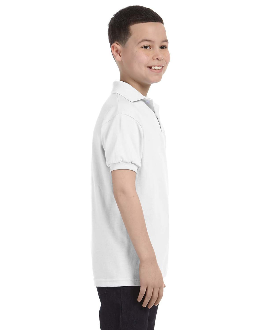 Hanes Boys' Short Sleeve Eco Smart Jersey Polo