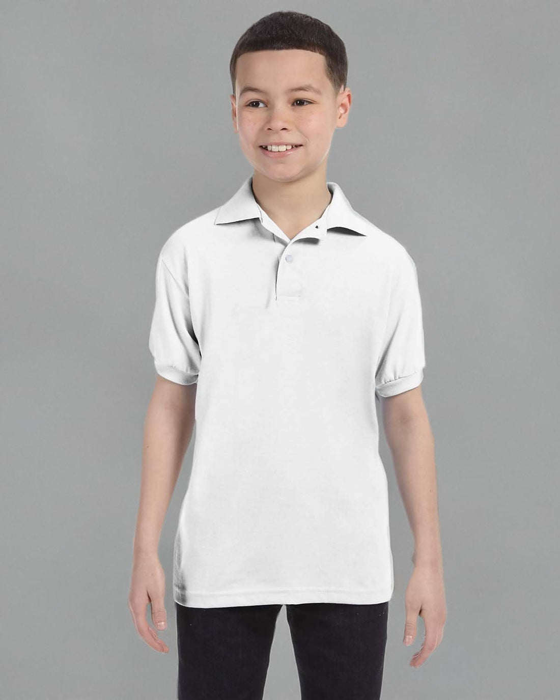 Hanes Boys' Short Sleeve Eco Smart Jersey Polo