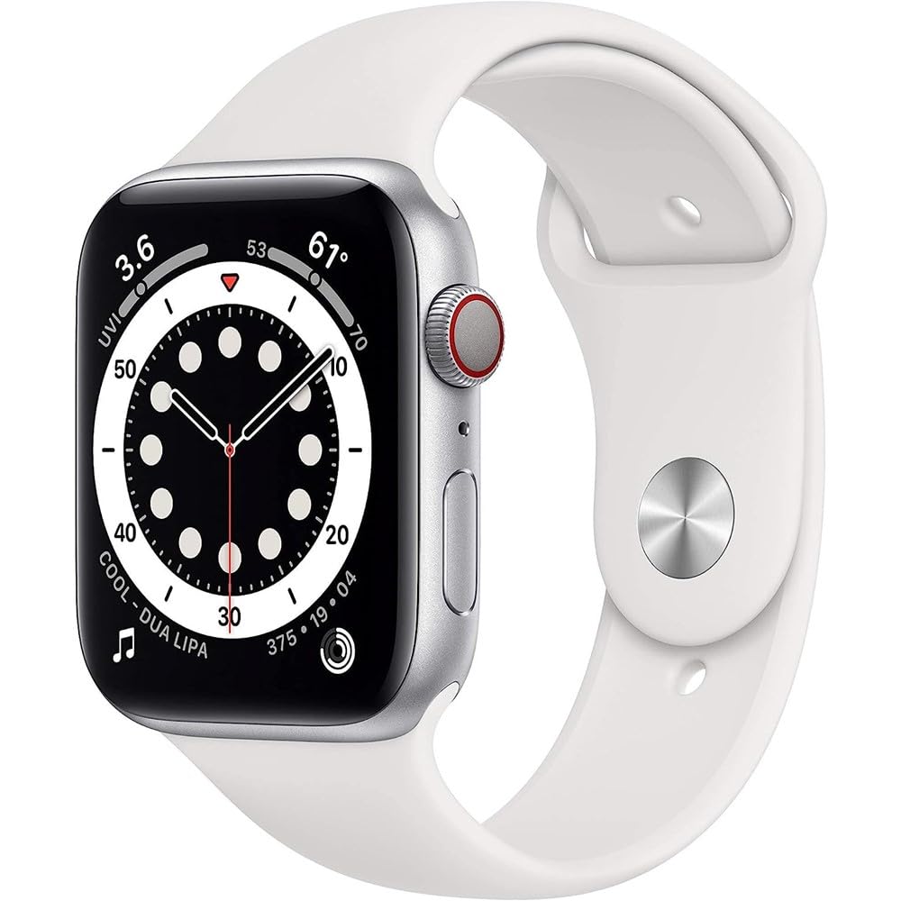 Apple Watch Series 6 (GPS + Cellular, 44mm) - Space Gray Aluminum Case with Black Sport Band (Renewed)