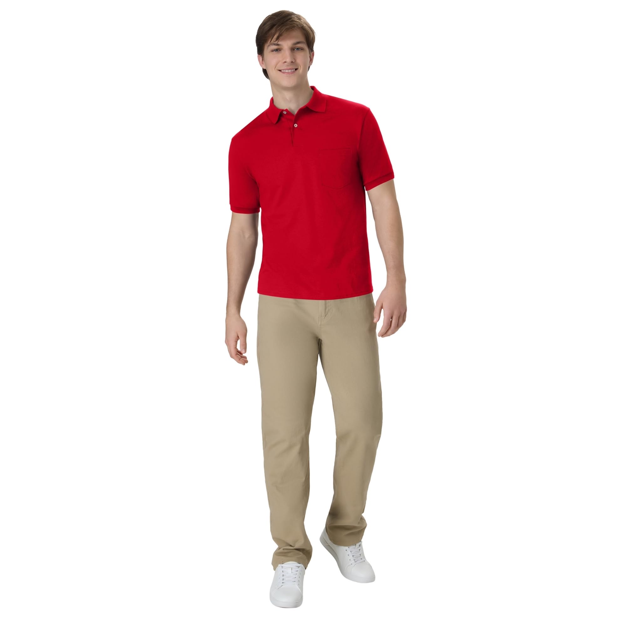 Hanes Men's Short Sleeve Jersey Pocket Polo (Pack of 2)
