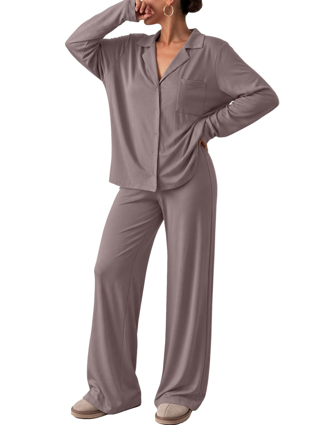 Trendy Queen Women Pajamas Set Sleepwear Fall 2 Piece Soft Lounge Pjs