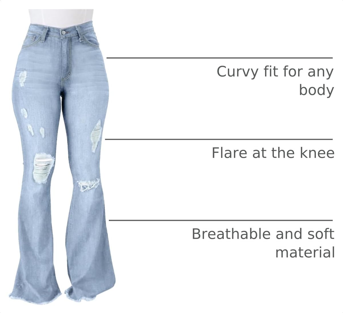 PEIHOT Vintage Bell Bottoms Flare Jeans for Women 90s High Waist Ripped Distressed Wide Leg High Rise Denim Pants