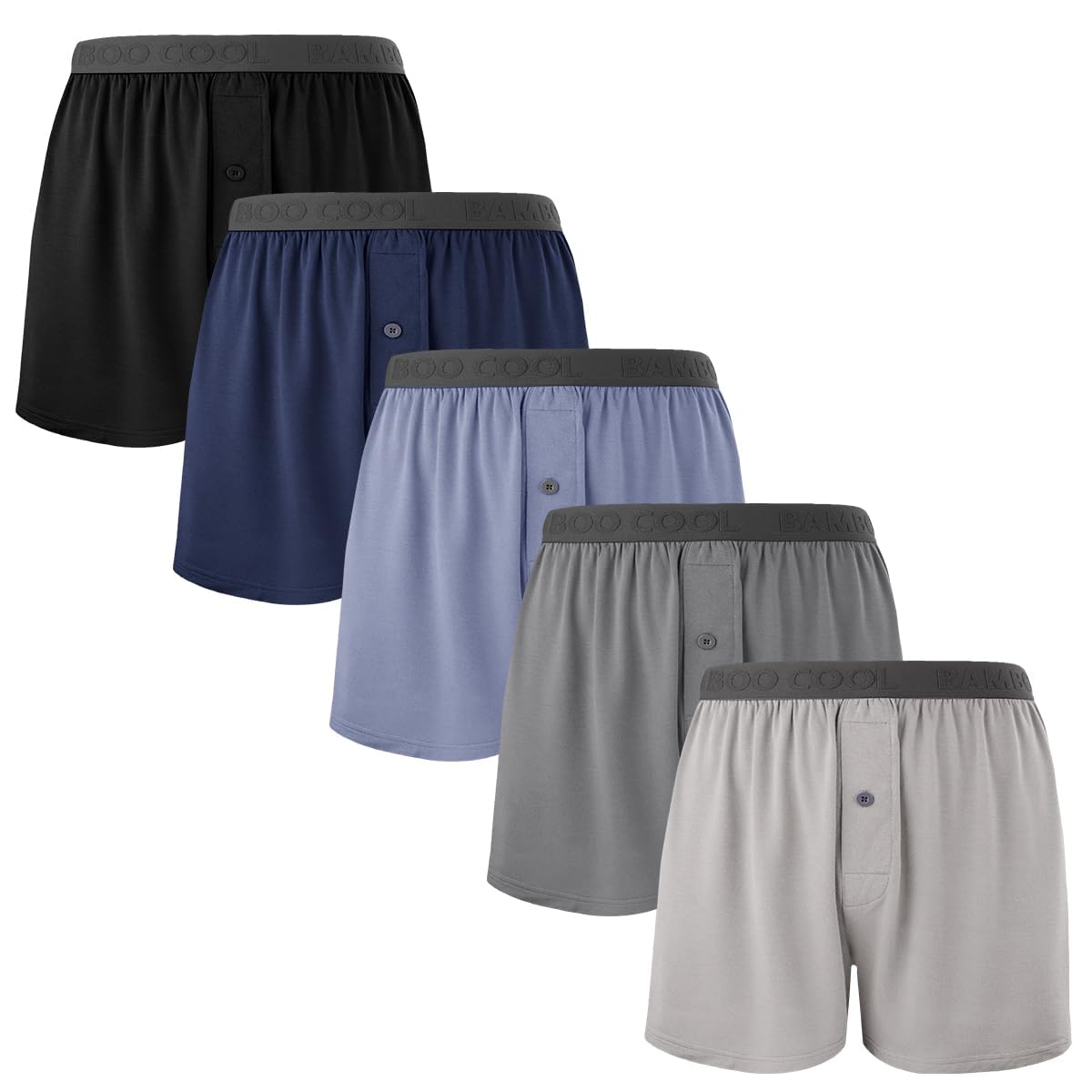 BAMBOO COOL Mens Boxer Shorts Underwear Soft Comfortable Breathable Knit Boxers Short for Men (3 or 5 Pack)