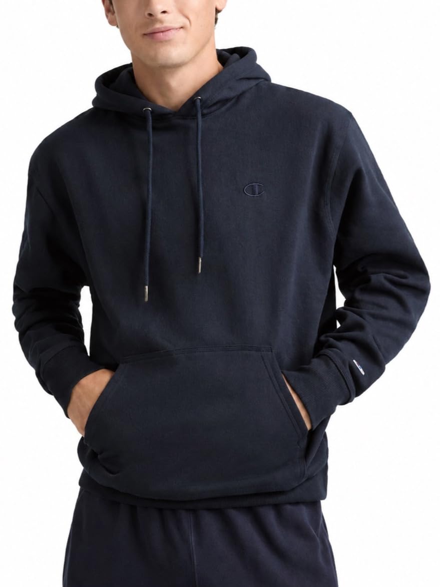 Champion Men's Pullover Fleece Hoodie, Standard Fit, Midweight, C Logo, Available in Regular and Big & Tall