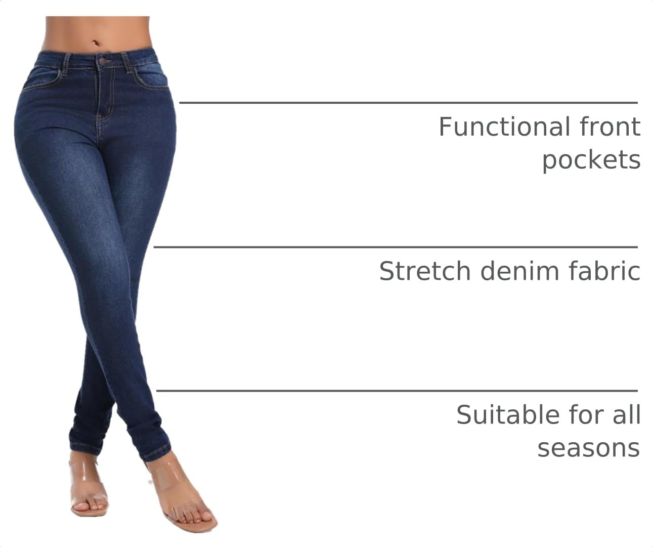 FISCLOSIN Women Colombian Design,Butt Lift,Sexy Skinny Jeans,Stretch Denim Pants