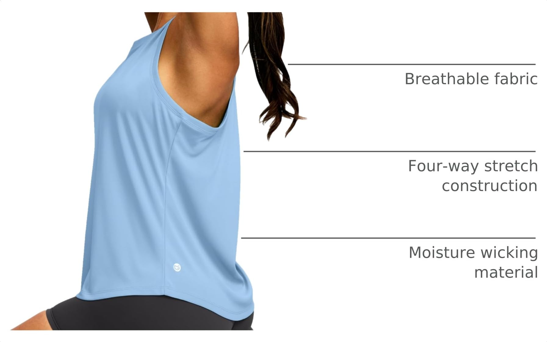 Women's Workout Tops Racerback Athletic Tank Tops Sleeveless Loose Fit Yoga Running Gym Shirts for Women