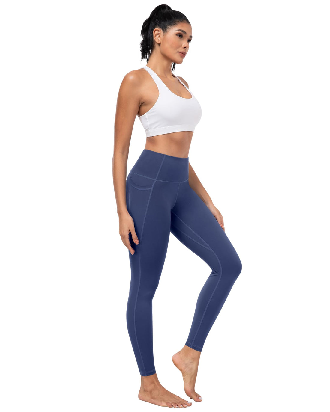 ATHVOTAR Leggings with Pockets for Women, 7 Packs High Waisted Workout Tummy Control Yoga Pants