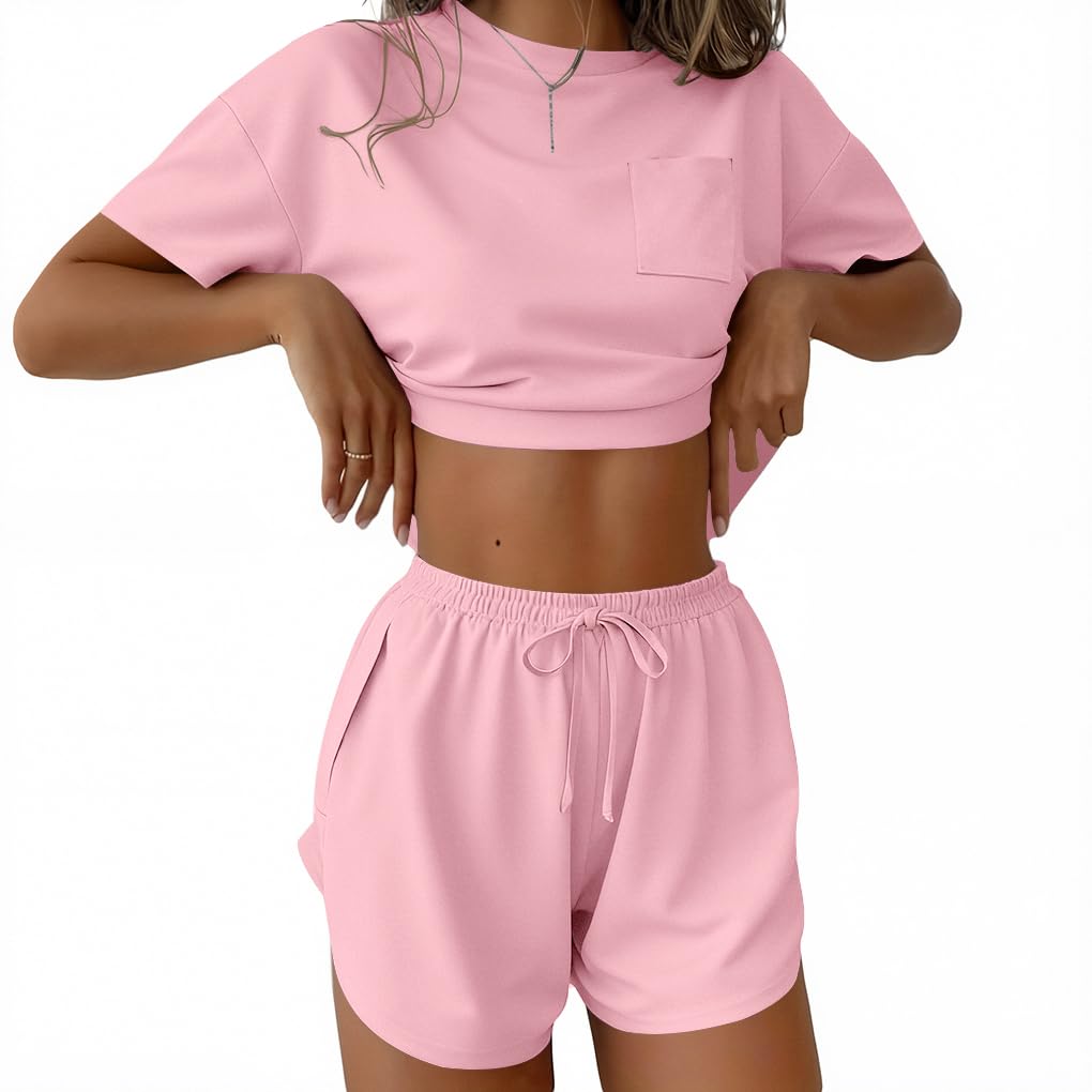 Ekouaer Womens Pajama Sets Sexy Lounge Sets Side Split Short Pj Sets