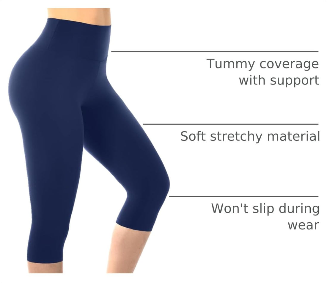 Walifrey Capri Leggings for Women, Buttery Soft High Waisted Leggings for Gym Yoga Workout