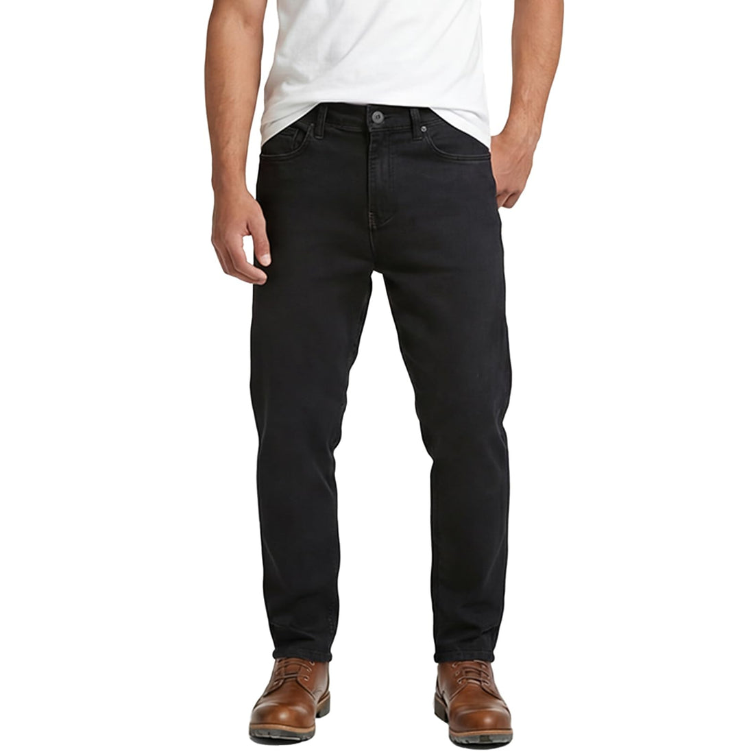 Fleece Lined Jeans Men Winter Stretch Denim Warm Pants Loose Casual Jeans