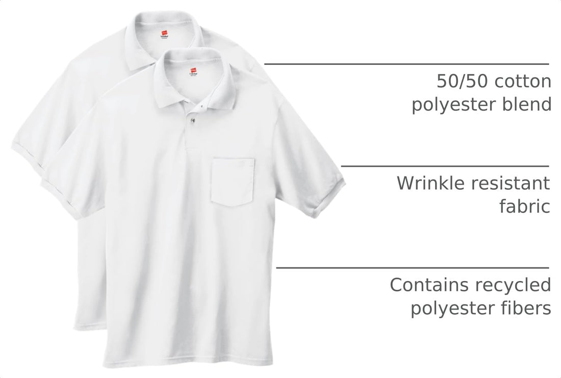 Hanes Men's Short Sleeve Jersey Pocket Polo (Pack of 2)