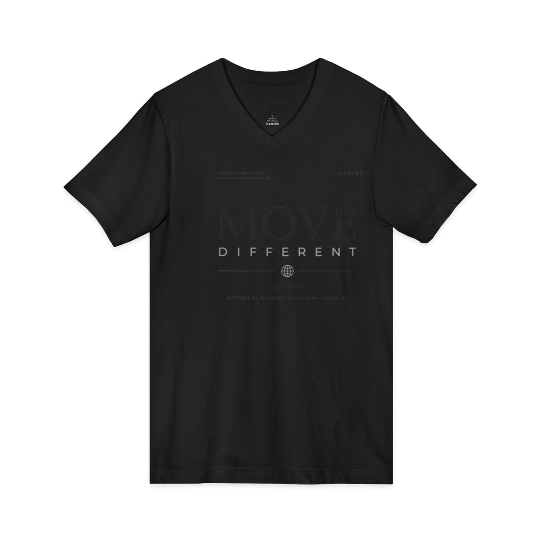 Move Different V-Neck Tee — Minimal Motivational Graphic Shirt Printify