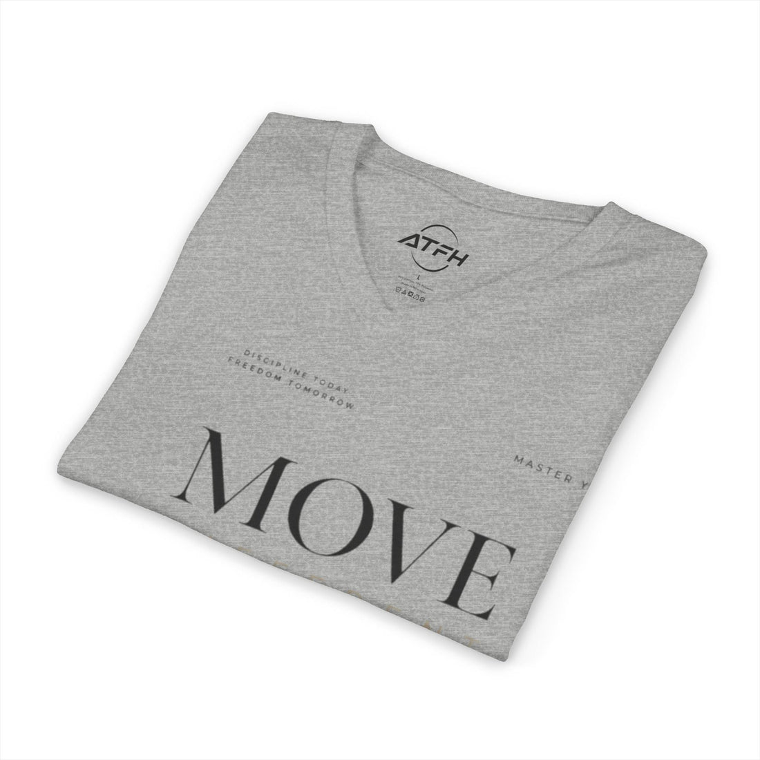 Move Different V-Neck Tee — Minimal Motivational Graphic Shirt Printify