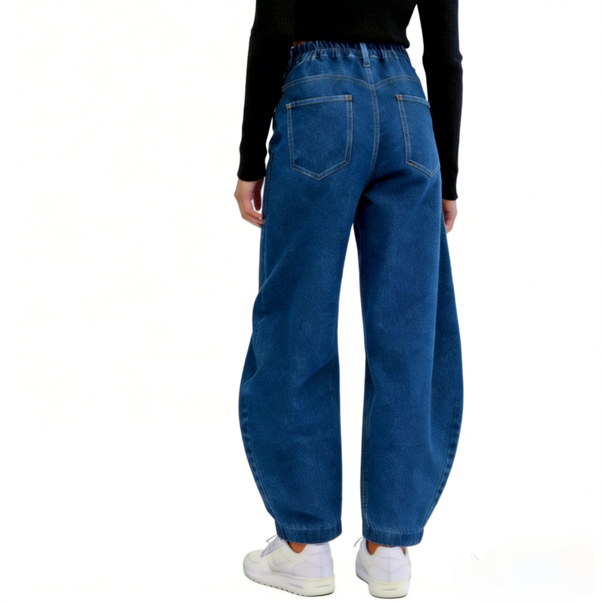 Baggy Jeans for Boys Cargo Jeans, Mid Rise Elastic Waist Multi-Pockets Denim Pants School Streetwear Size 8-12