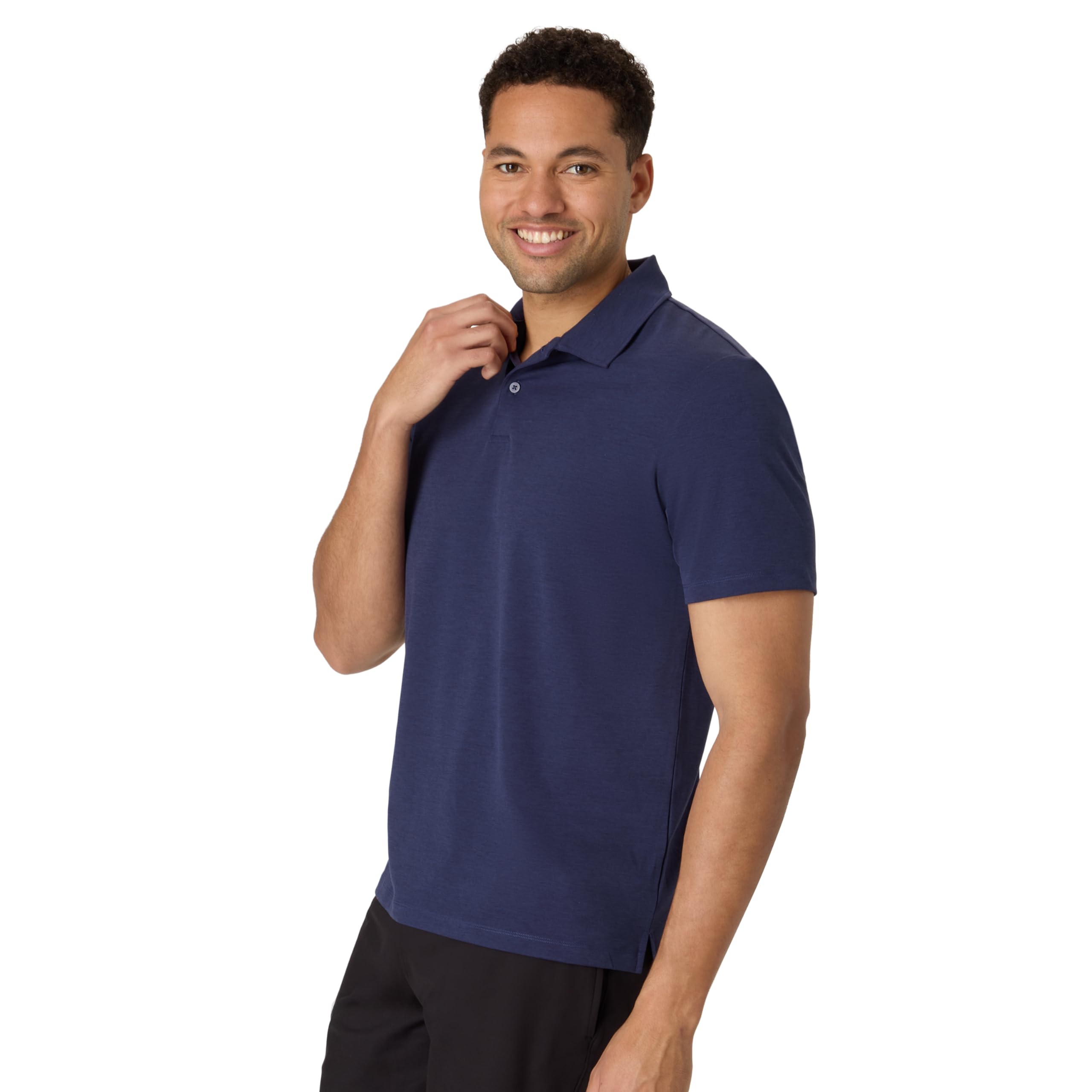 Hanes Men's Moves Performance Polo, Short Sleeve Polo Shirt for Men, Moisture-Wicking