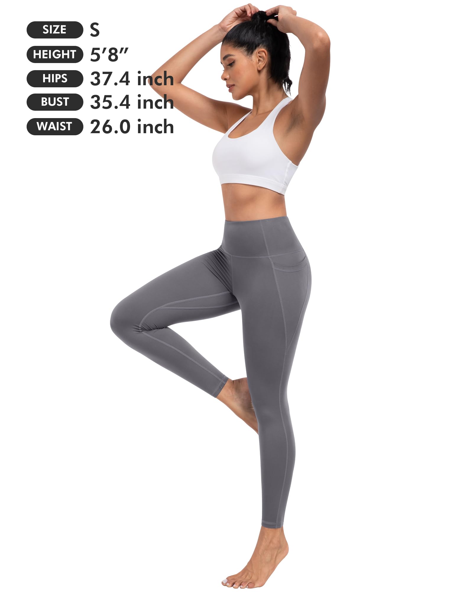 ATHVOTAR Leggings with Pockets for Women, 7 Packs High Waisted Workout Tummy Control Yoga Pants