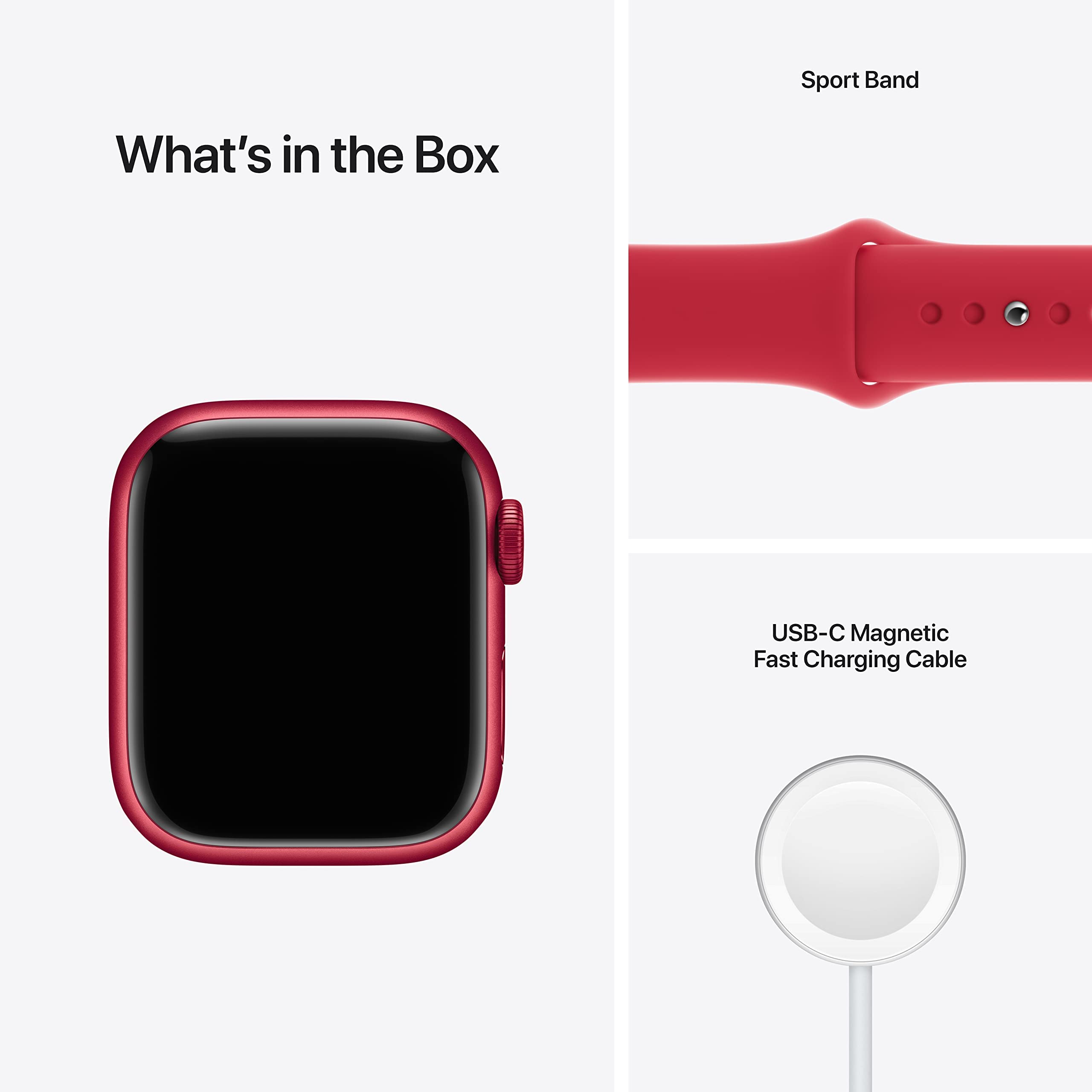 Apple Watch Series 7 (GPS, 41mm) Starlight Aluminum Case with Starlight Sport Band, Regular (Renewed)