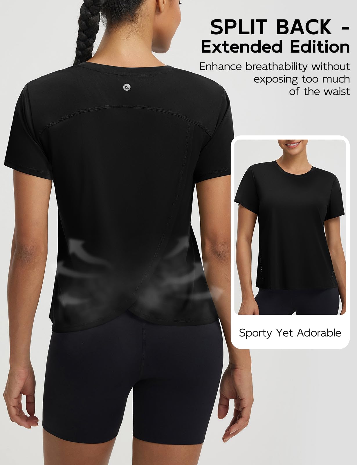 baleaf Women's Athletic Tops Short Sleeve Workout Shirts | Quick Dry, Moisture-wicking, Breathable, Lightweight, Stretchy, Sun Protection, Crew Neck, for Running, Gym, Tennis, Yoga