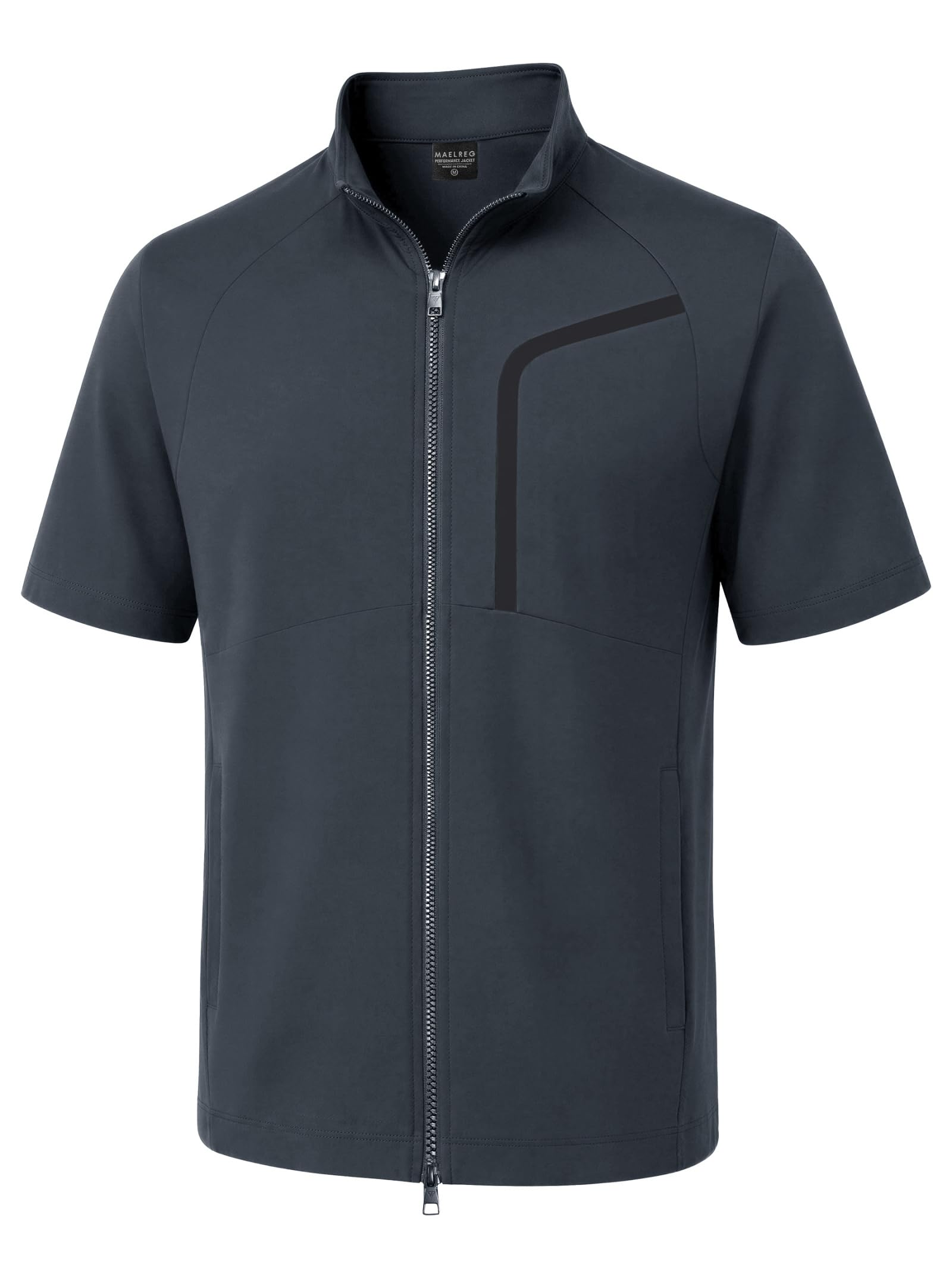 M MAELREG Short Sleeve Golf Jackets for Men with Full Zipper Lightweight UPF50+ Hiking Vests For Men with Button Pockets
