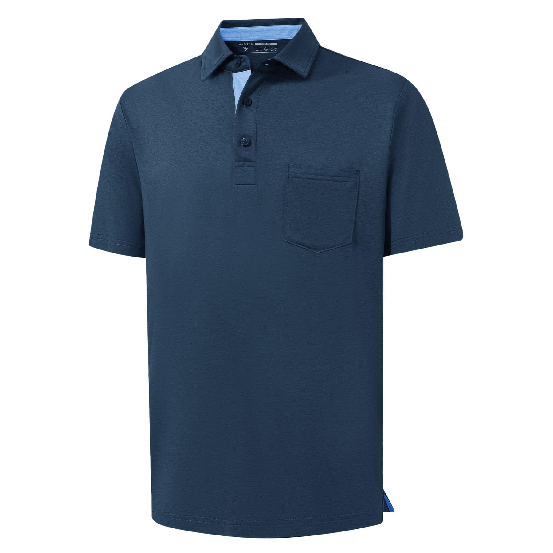 M MAELREG Golf Shirts for Men Dry Fit Performance Lightweight Heather Contrast Collar Mens Polo Shirts Short and Long Sleeve