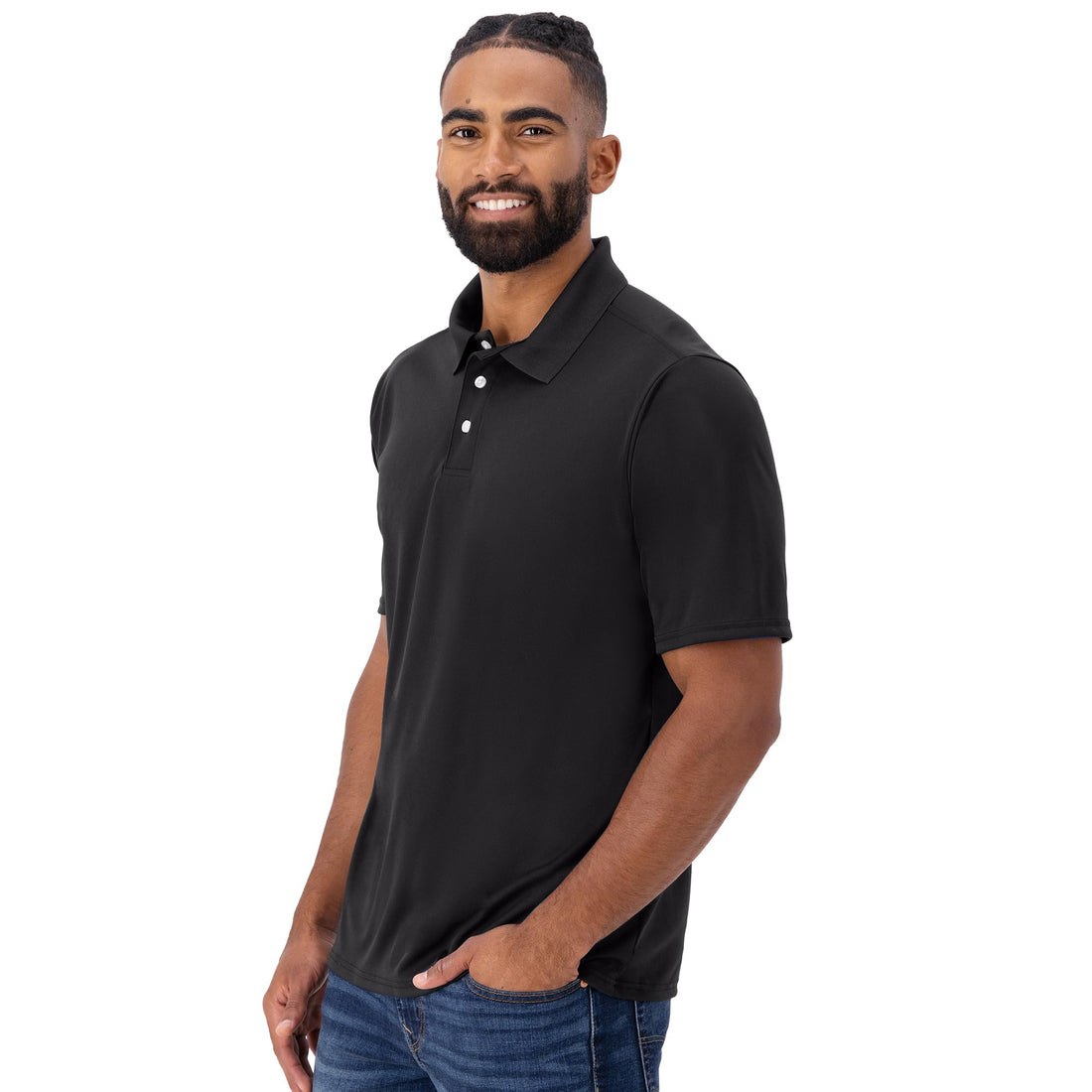 Hanes Men's Cool DRI Polo Shirt, Quick-Drying Performance Polo for Men, UPF Protection