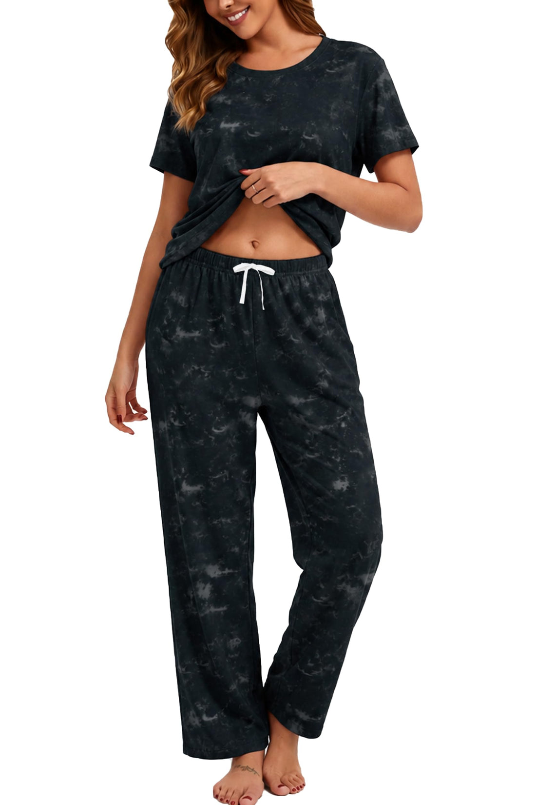 2 Piece Pjs Set For Womens Pajamas Lounge Set Long Sleeve Joggers Pants Sleepwear with Pockets